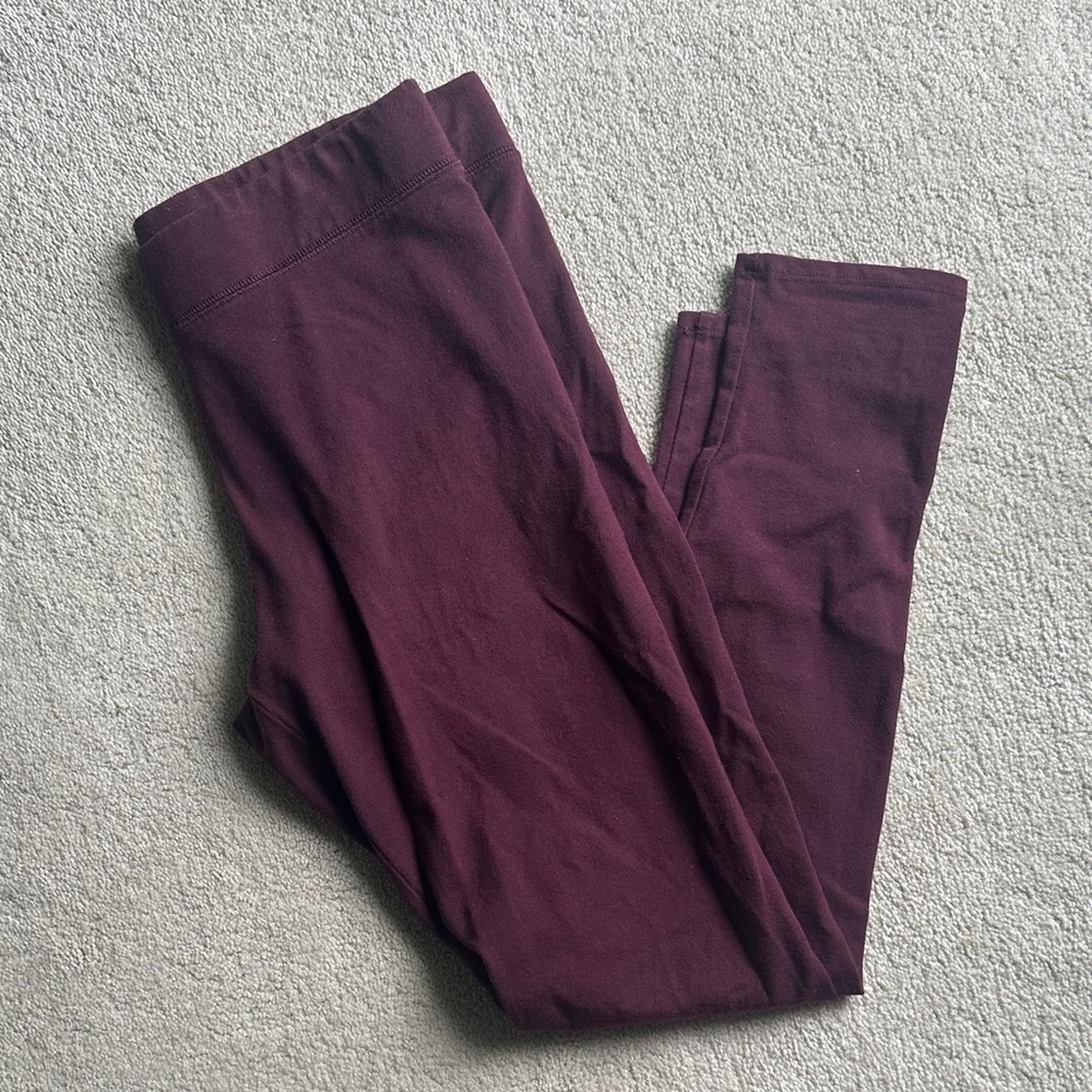Aerie Burgundy Cotton Leggings - size Medium